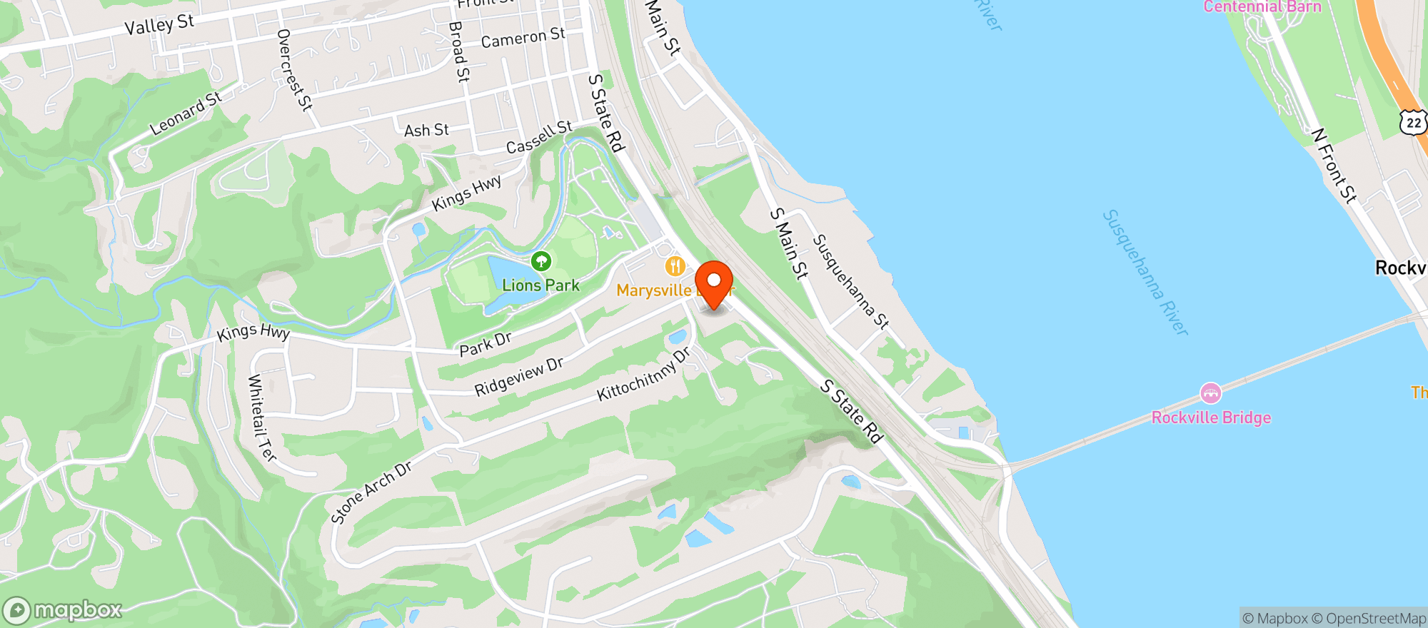 Map showing Susquehanna Beer & Soda