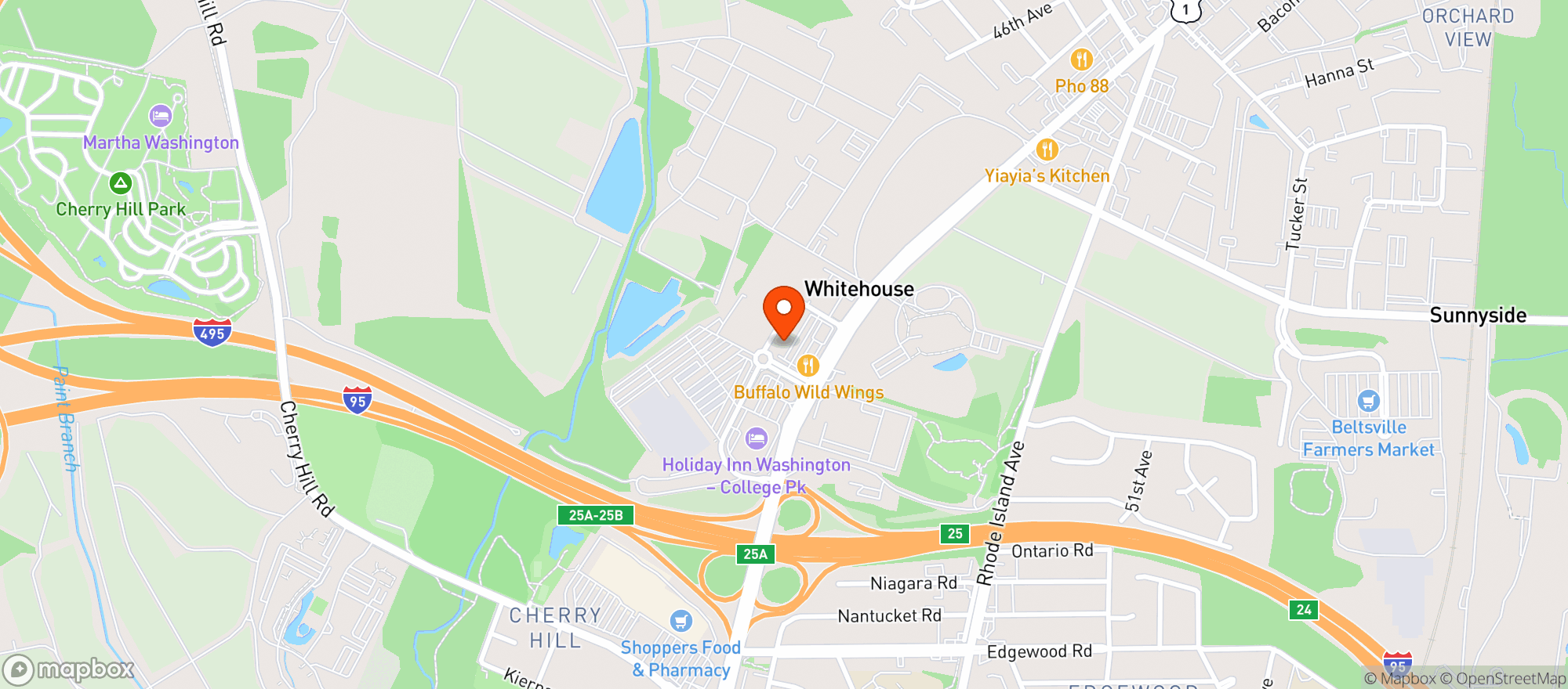 Map showing Samosas & Spirits