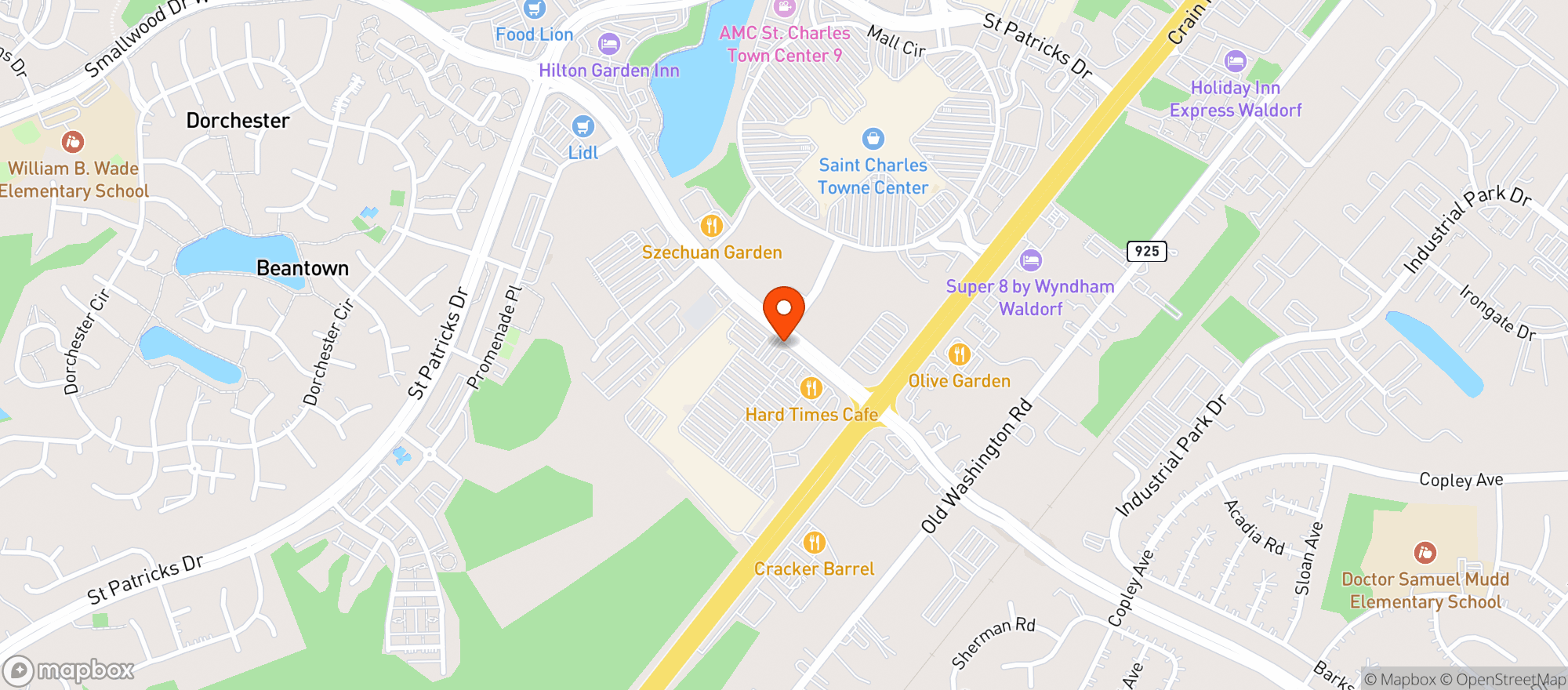 Map showing Westlake Liquors