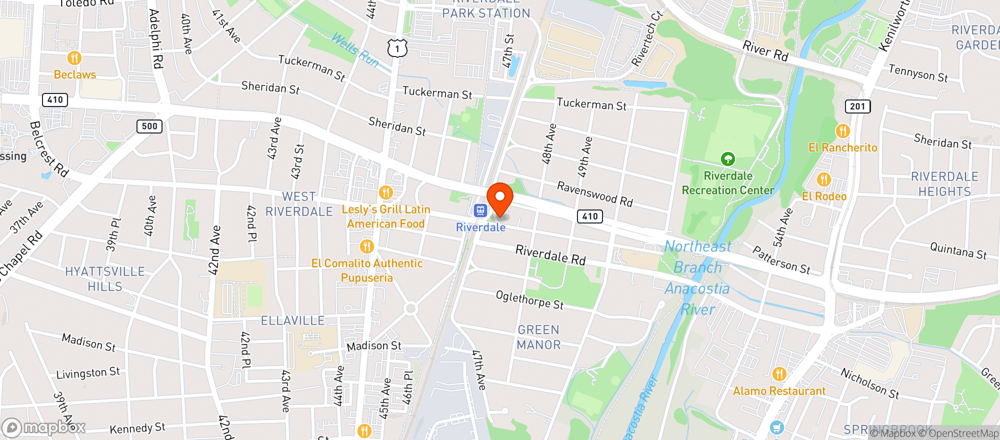 Map showing Town Center Market