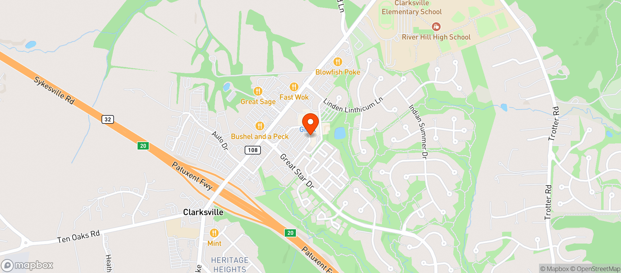 Map showing River Hill Wine & Spirits