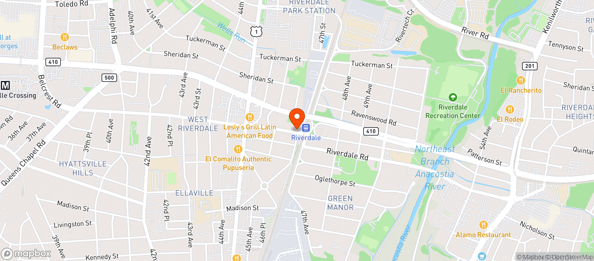 Map showing Riviera Tapas Bar