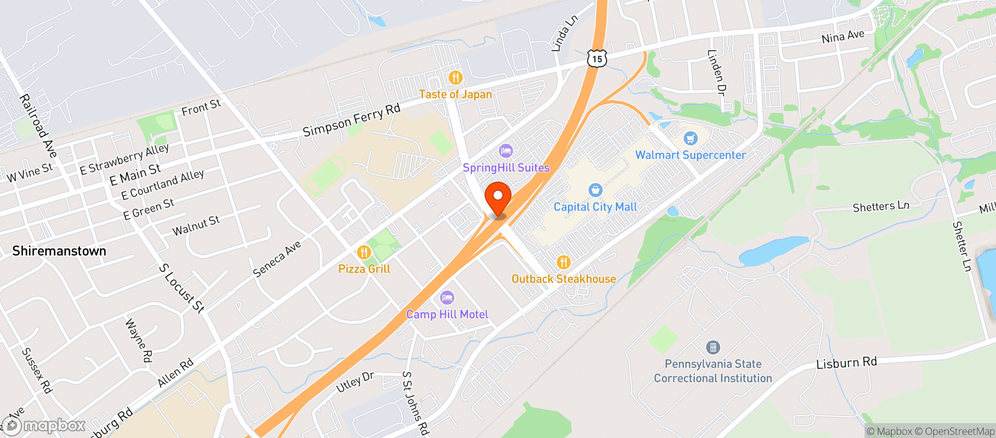 Map showing Texas Roadhouse