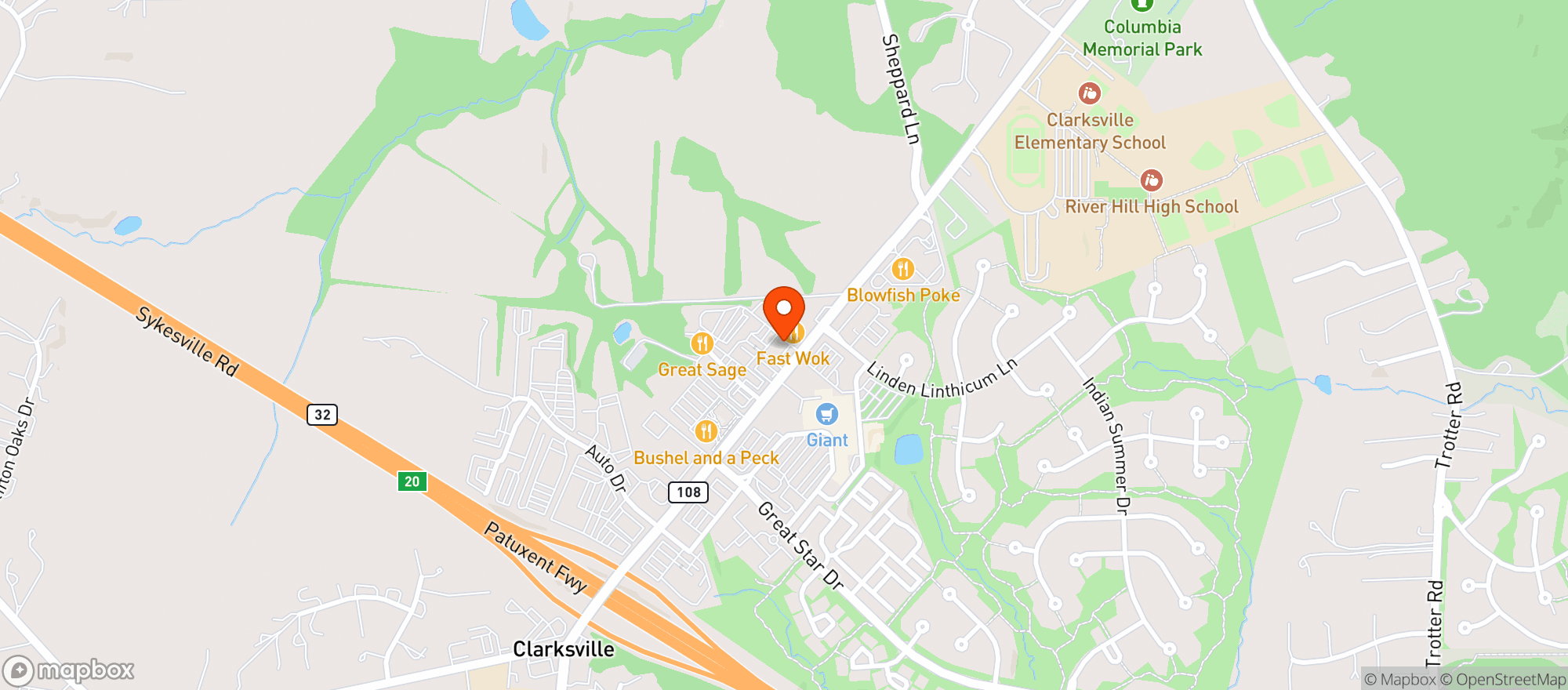 Map showing Village Liquors
