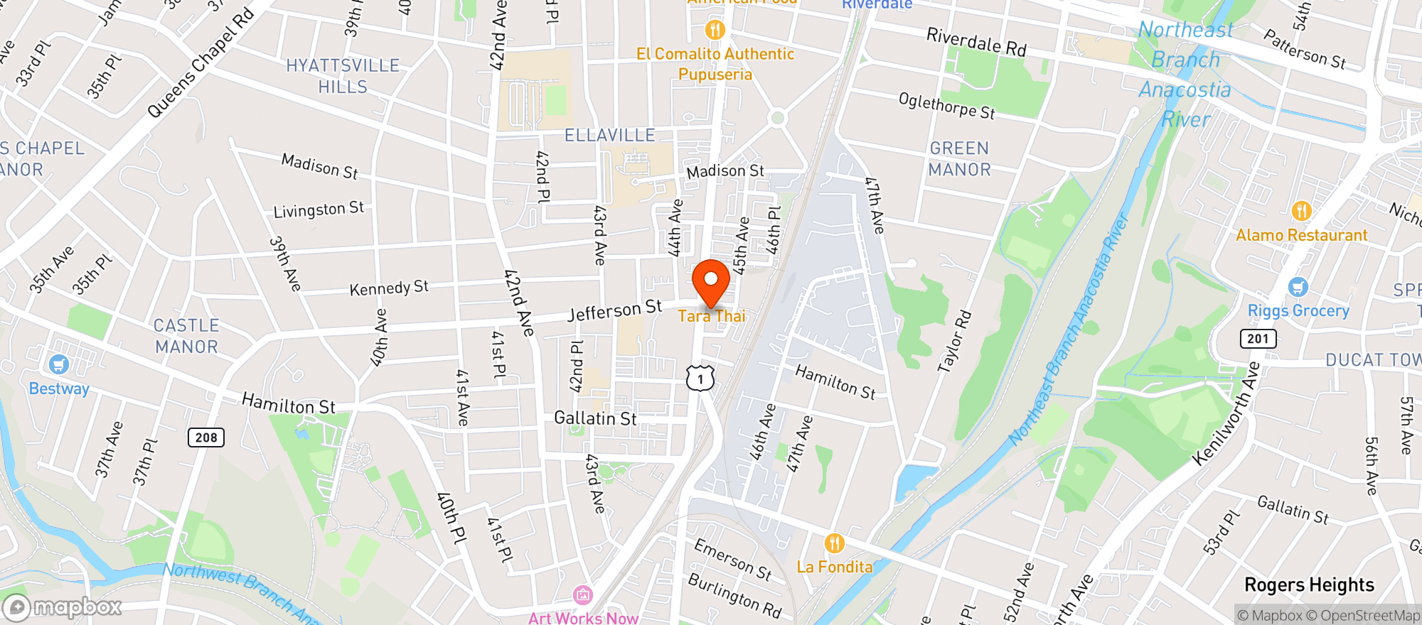 Map showing Yes Organic Market