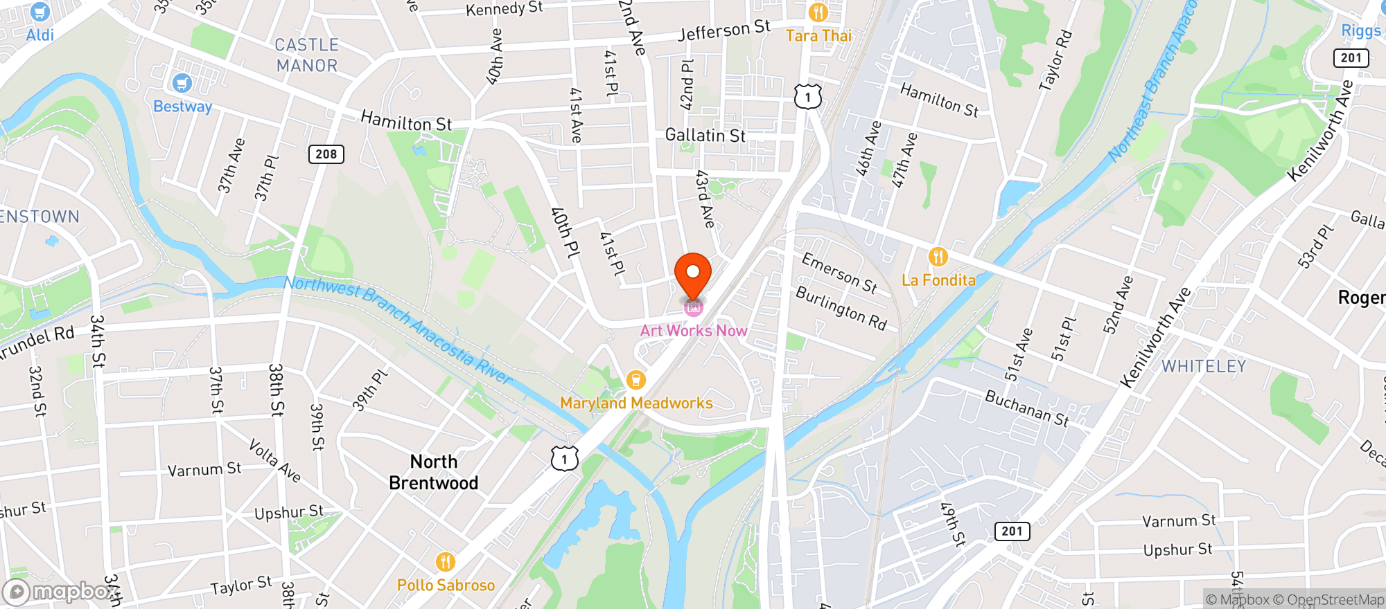 Map showing Pizza Paradiso