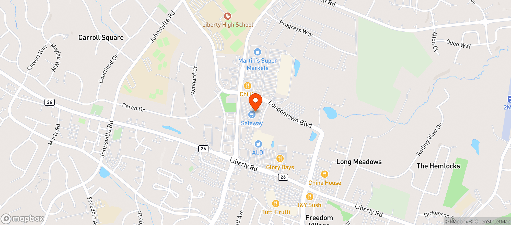 Map showing Safeway #1678