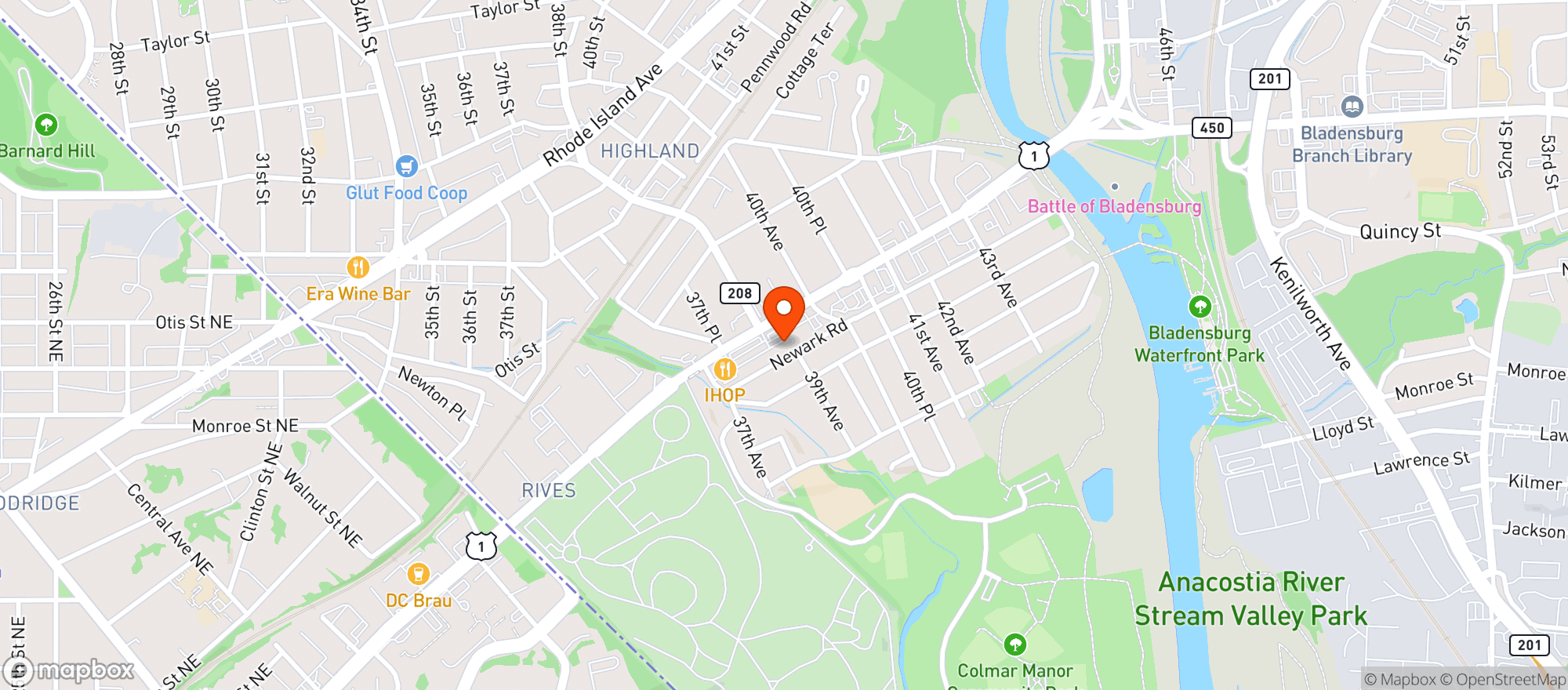 Map showing Aj Liquors