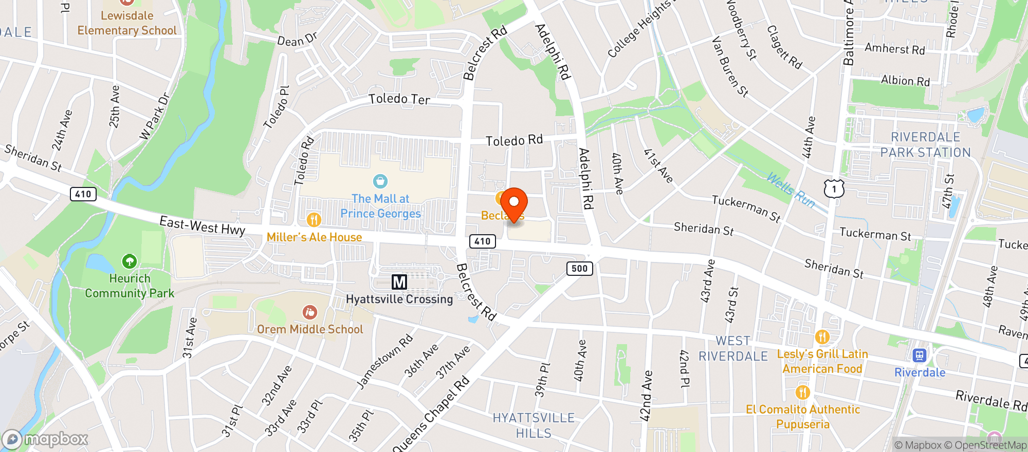 Map showing Town Center Wine & Spirits