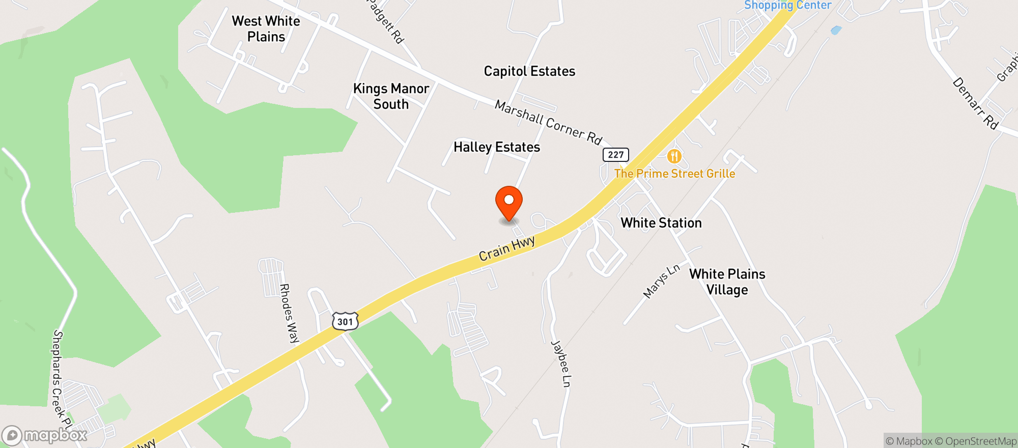 Map showing Chesapeake Apothecary White Plains