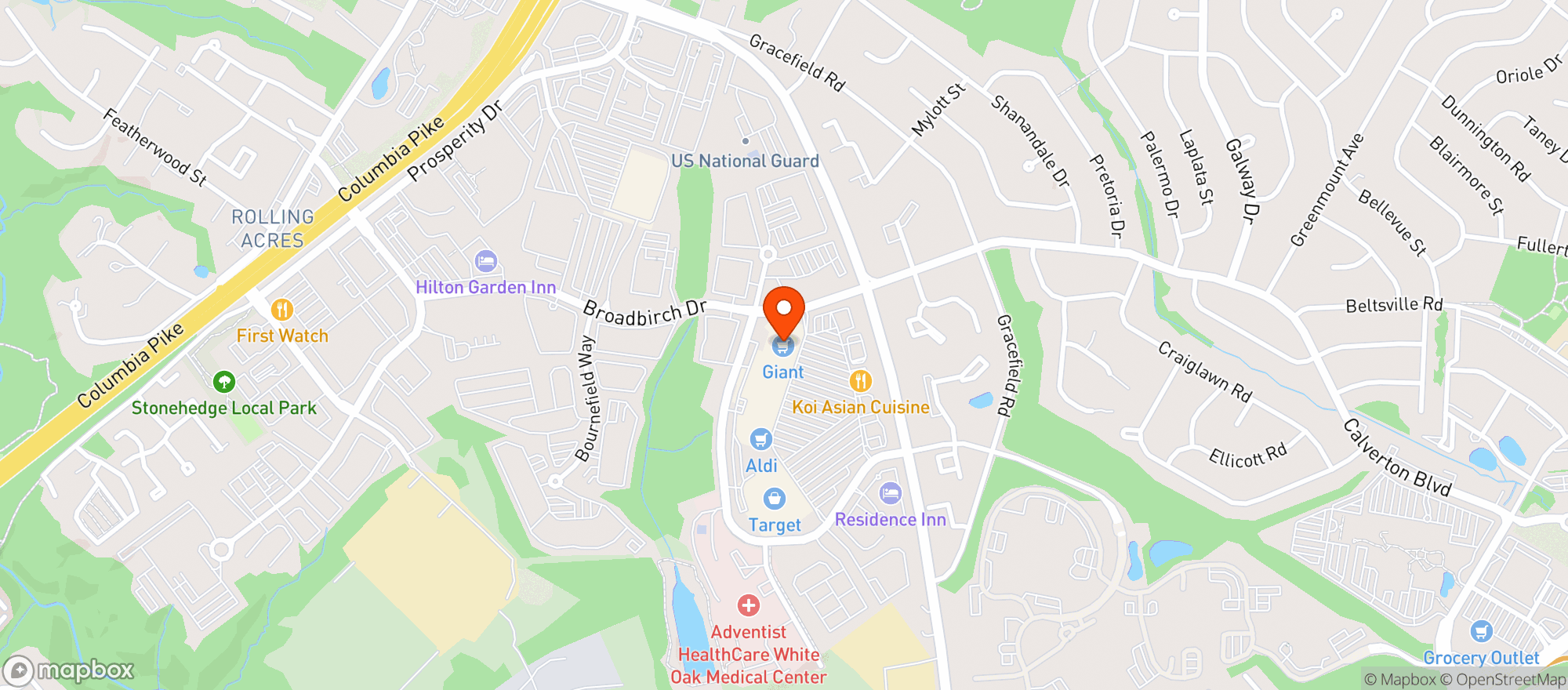 Map showing Giant
