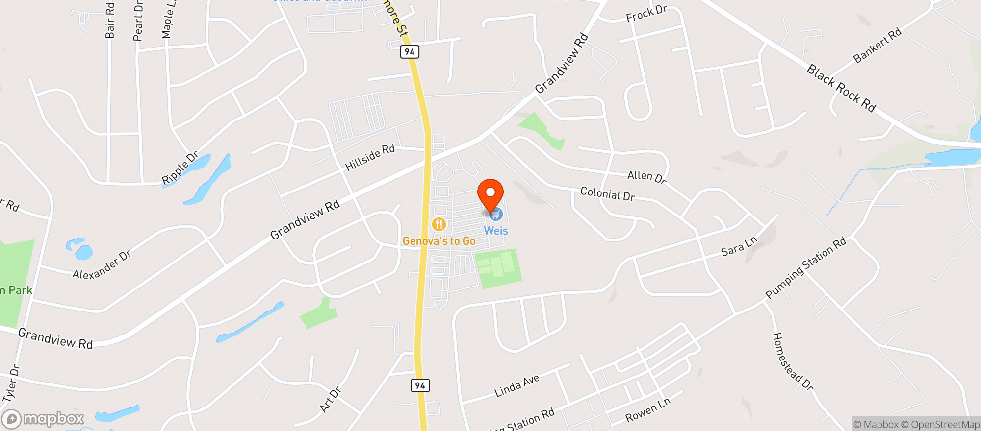 Map showing Weis Markets #240