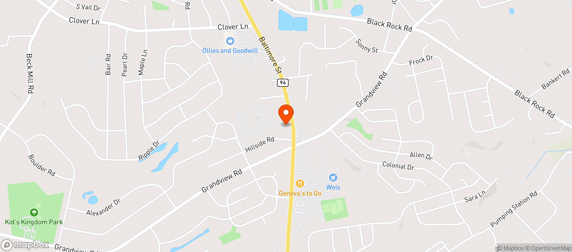Map showing Hanover Beverage Outlet