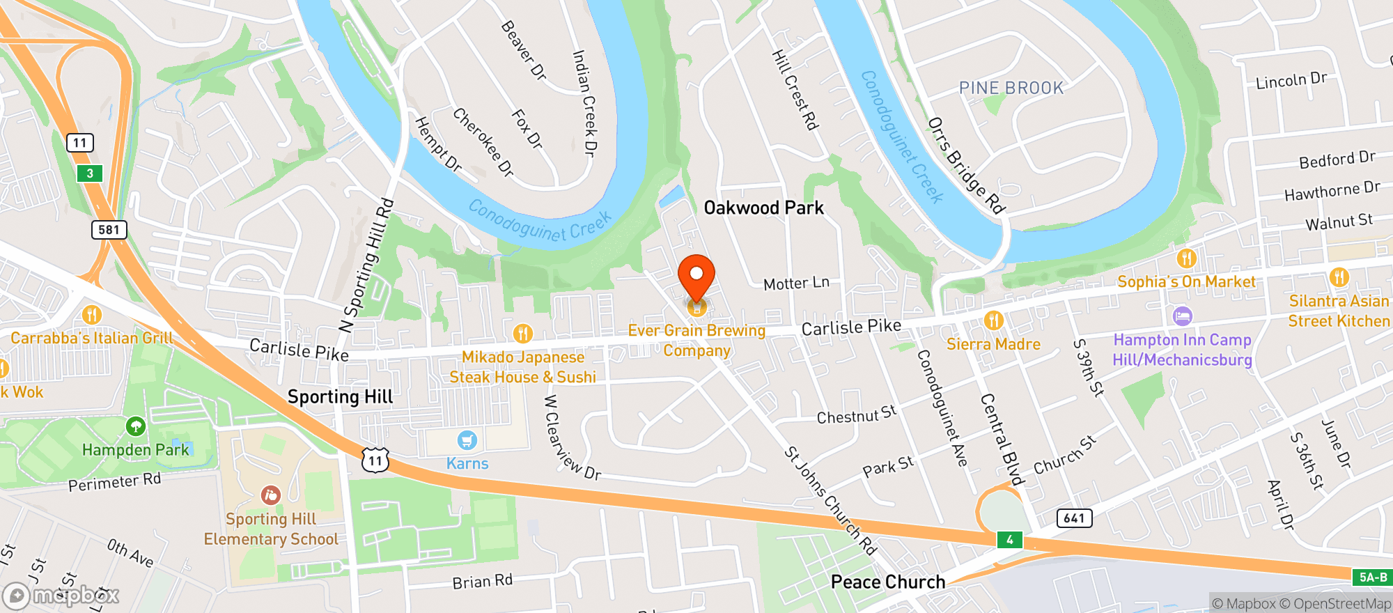 Map showing Aura