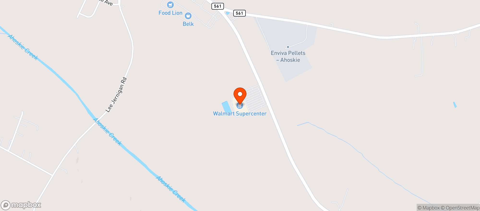 Map showing Walmart Supercenter
