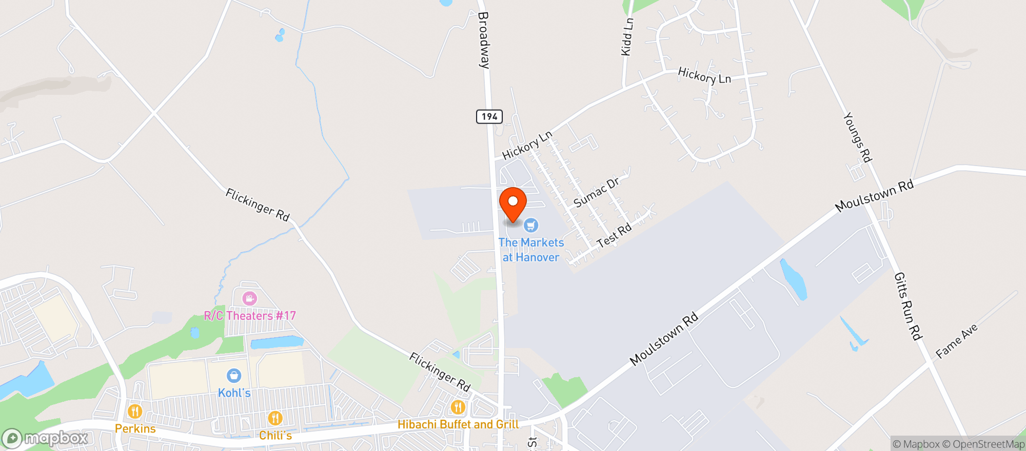 Map showing Produce on Broadway