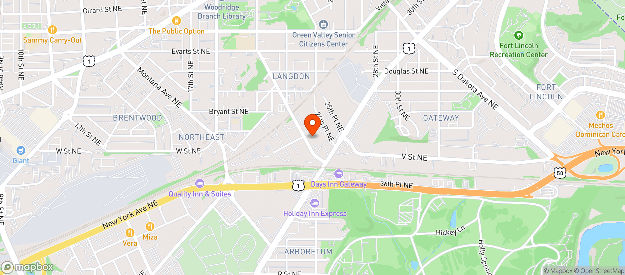 Map showing ECHOSTAGE