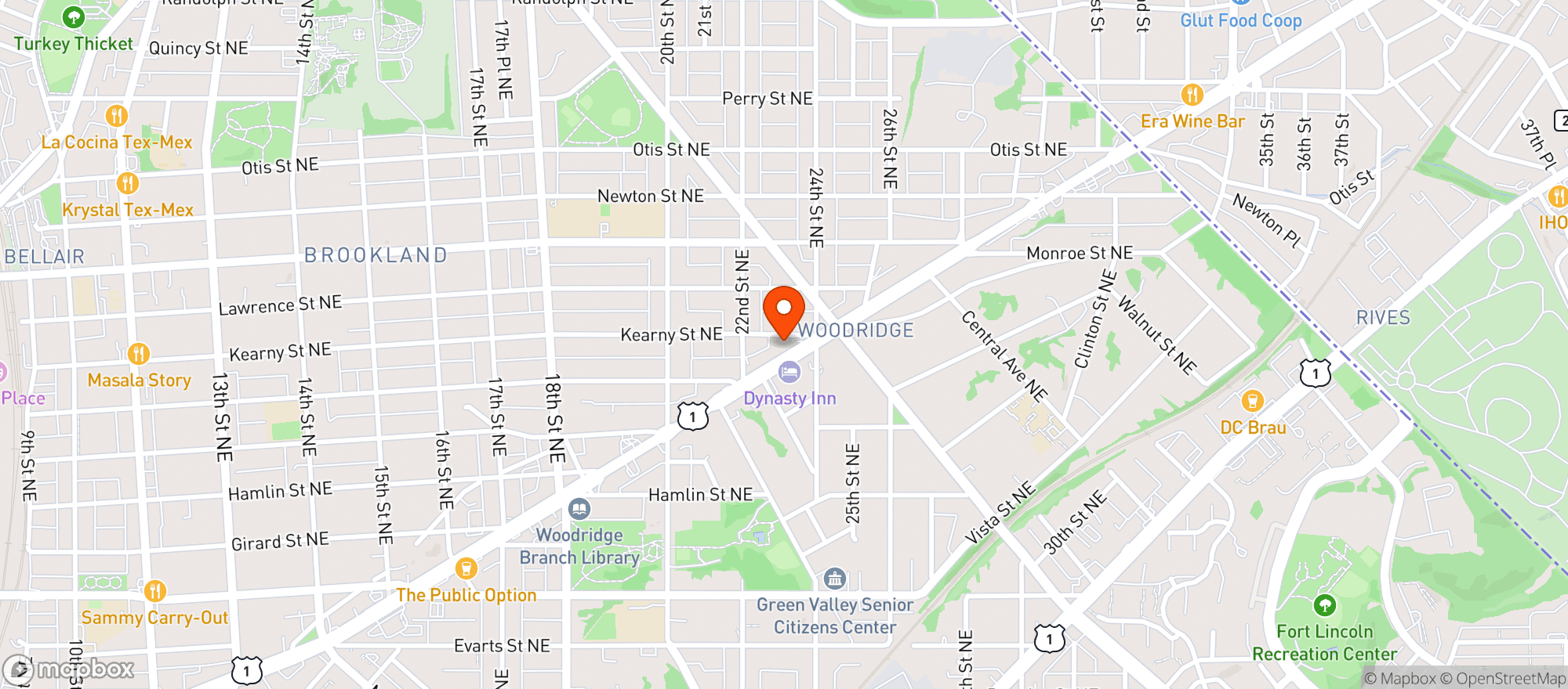 Map showing Lucky 7 Liquors