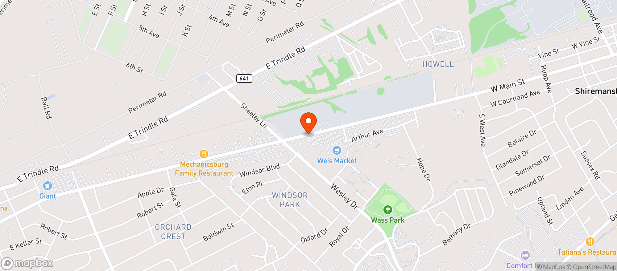 Map showing Weis Market Cafe