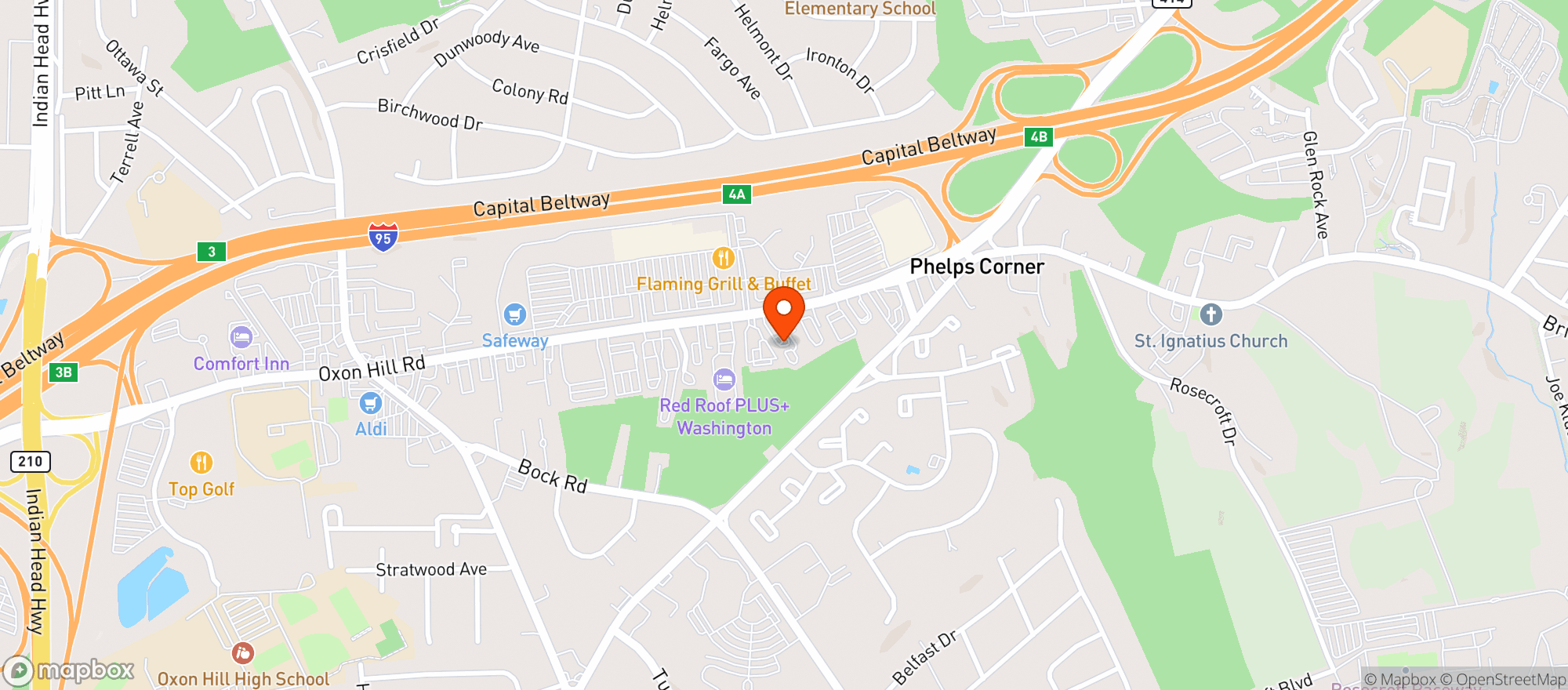 Map showing Liberty Oxon Hill