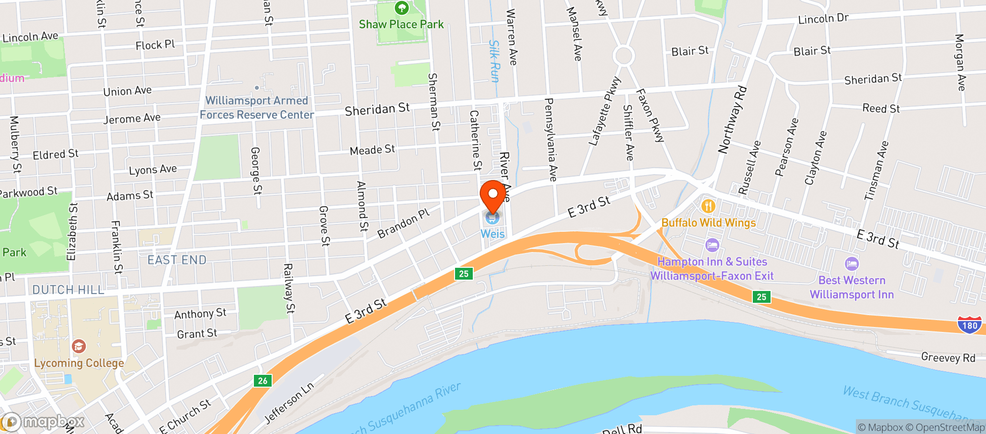 Map showing Weis Markets #9