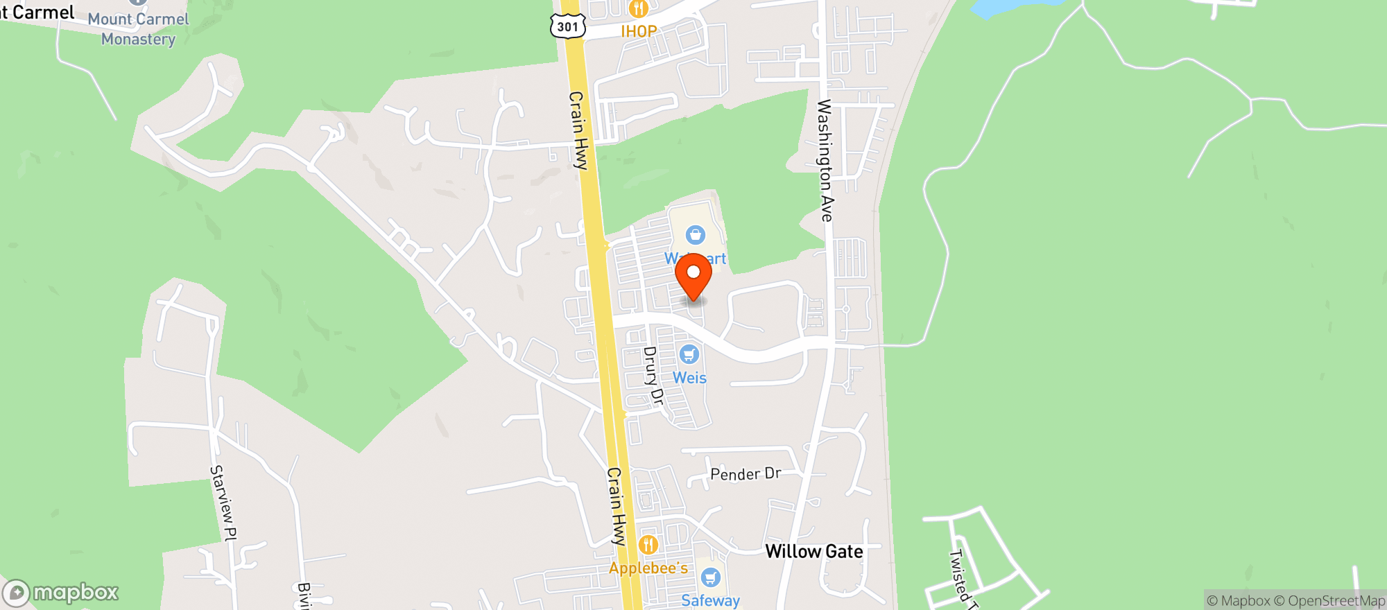 Map showing THE RAD HOUSE