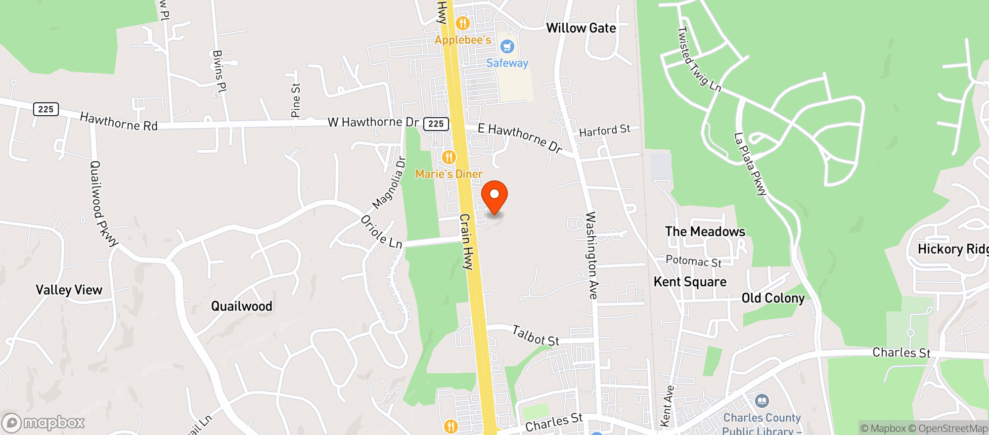 Map showing Foster's Grille-La Plata
