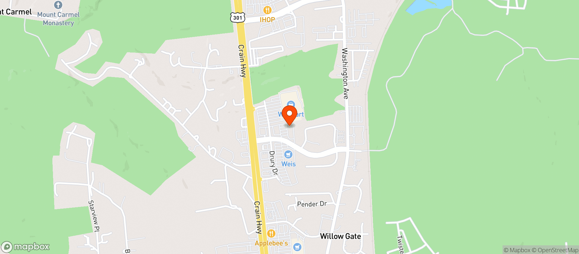Map showing Kaow Thai Restaurant