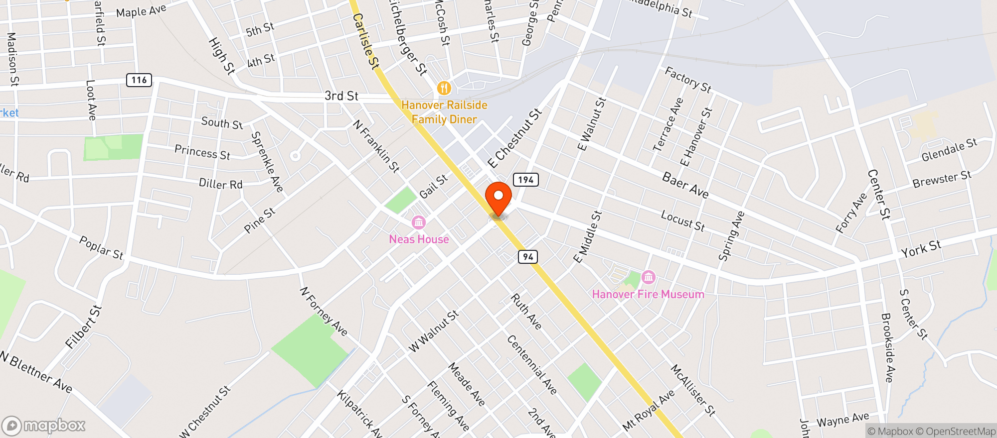Map showing Hotel Hanover