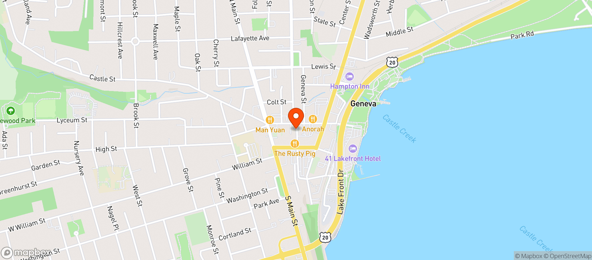 Map showing Flx Fry Bird (f.l.x. Fry Bird)