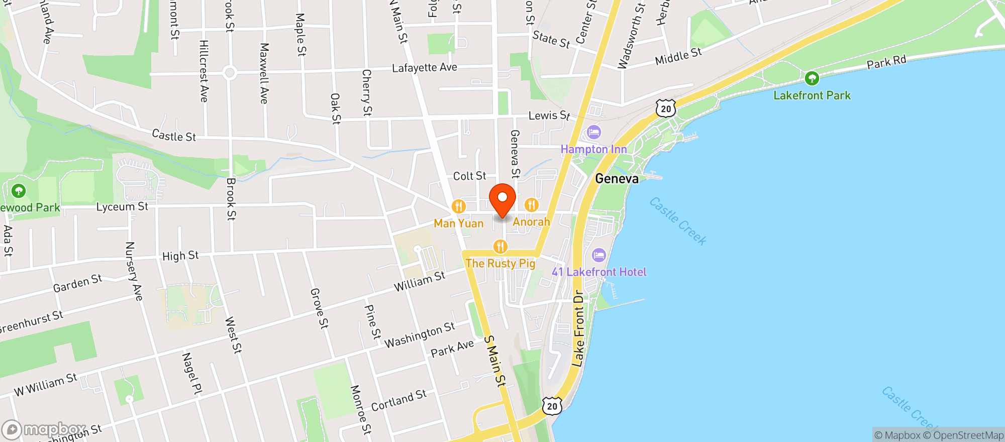 Map showing The Linden Social Club