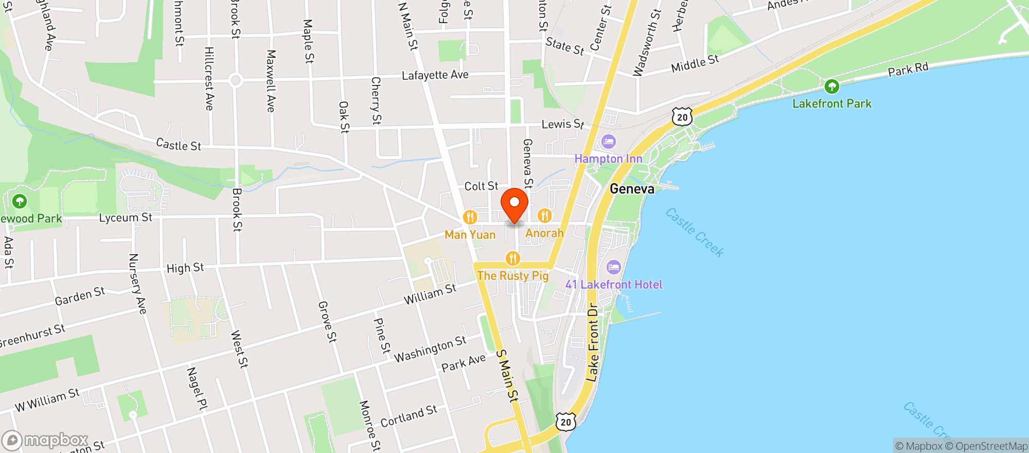 Map showing THE HOG WALLOW TAVERN