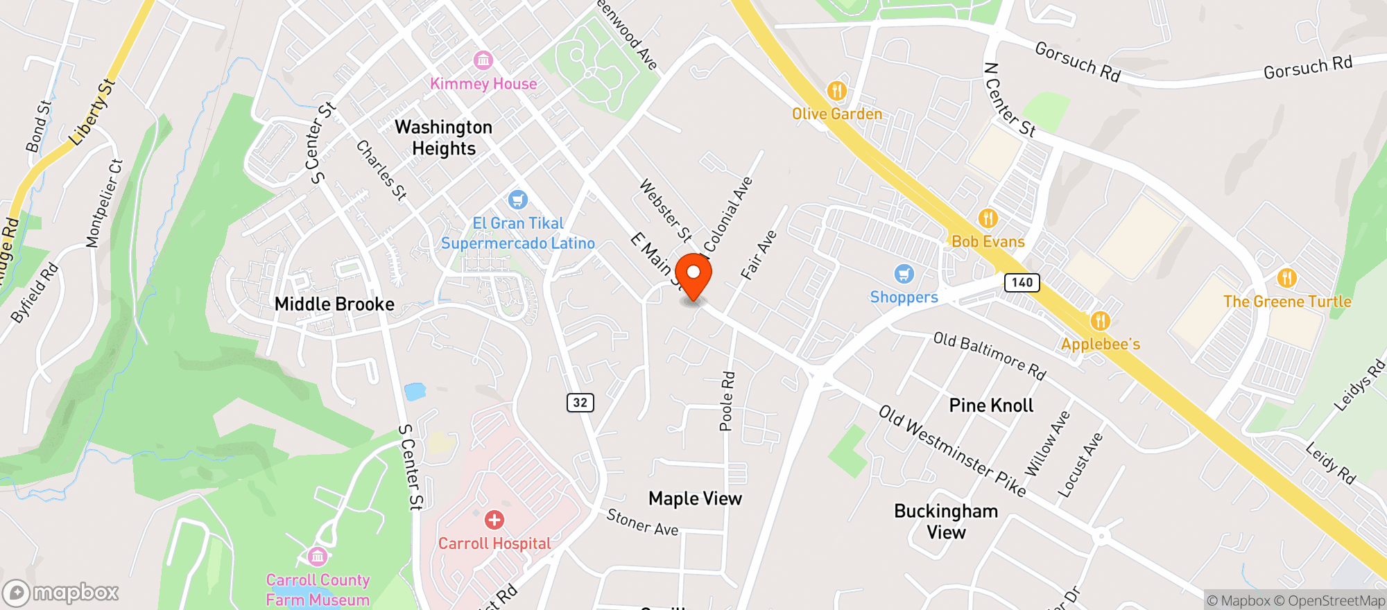 Map showing Cranberry Liquors
