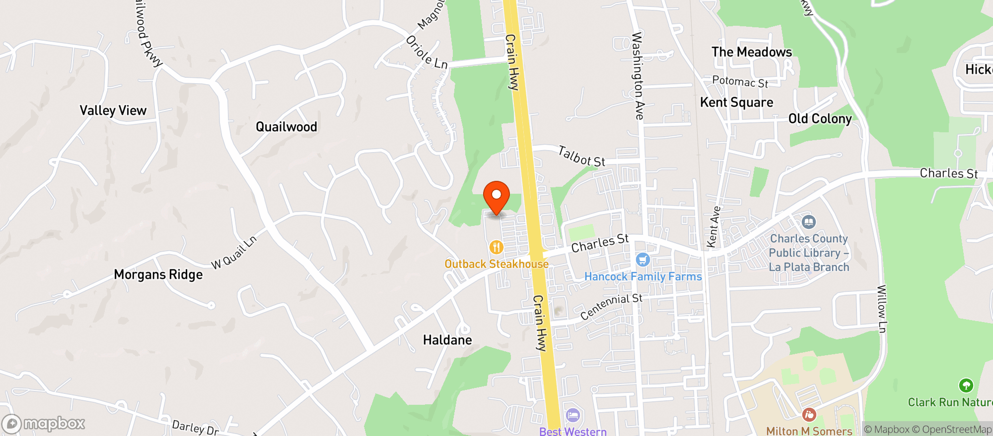 Map showing Absher Liquors