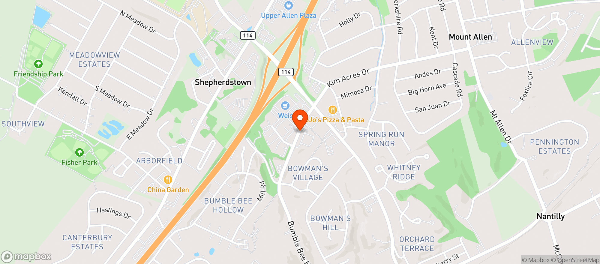 Map showing Weis Markets