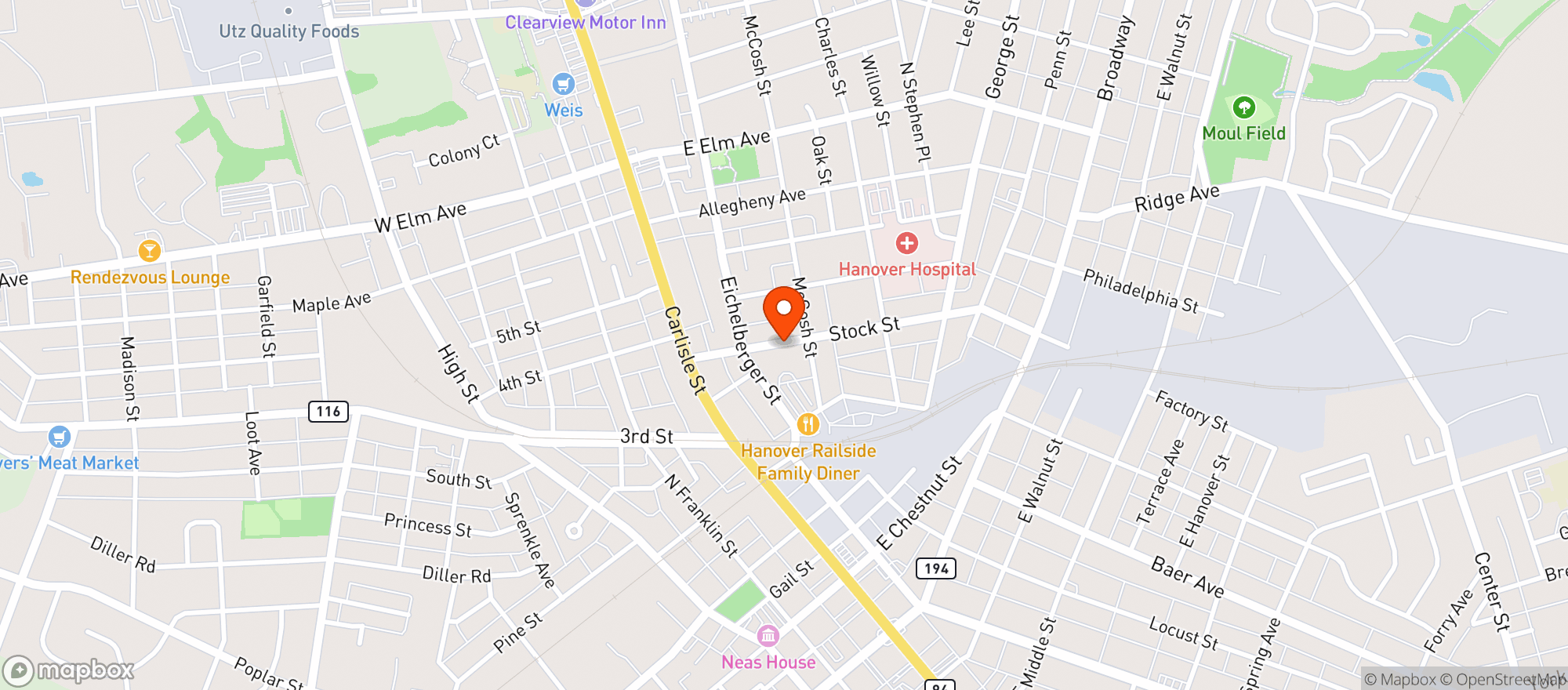 Map showing Eichelberger Performing Arts