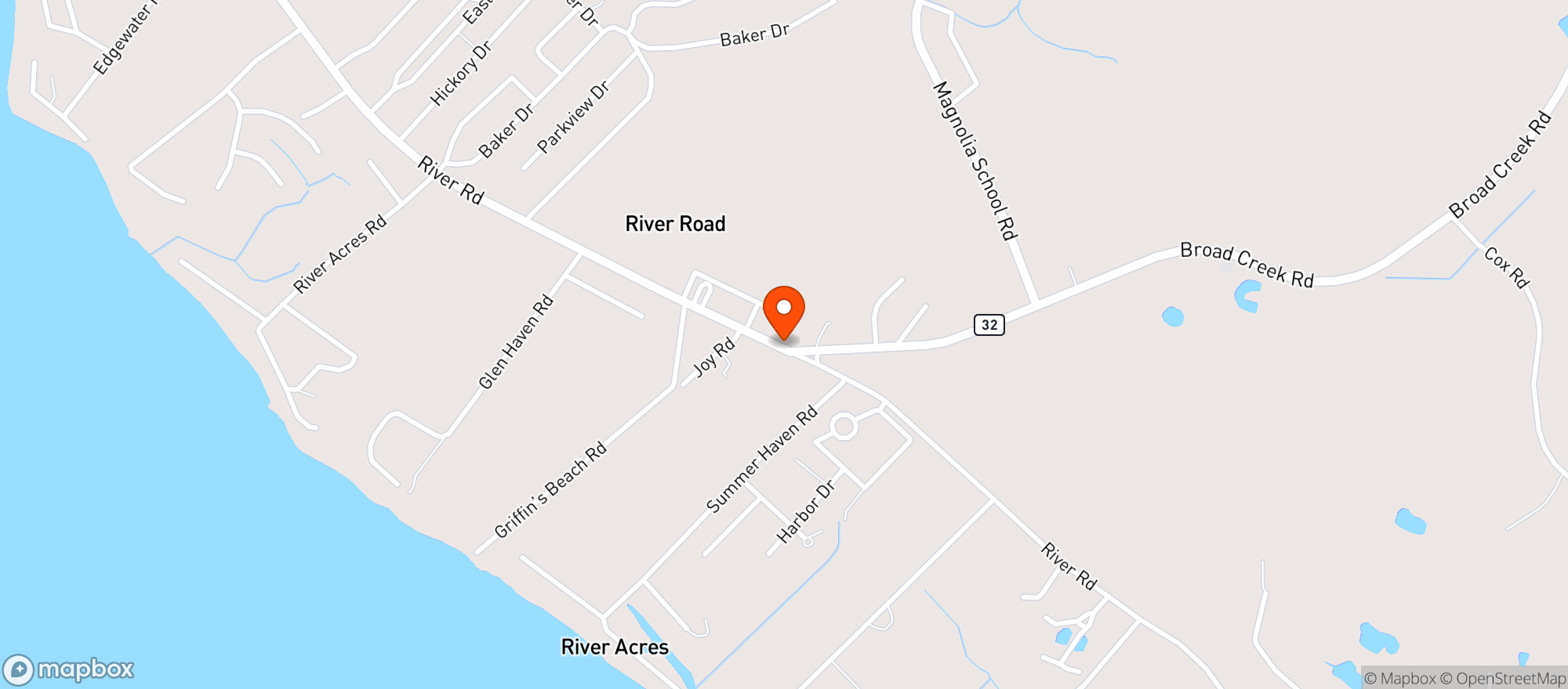 Map showing HANDY MART (WASHINGTON - 5385 RIVER RD)
