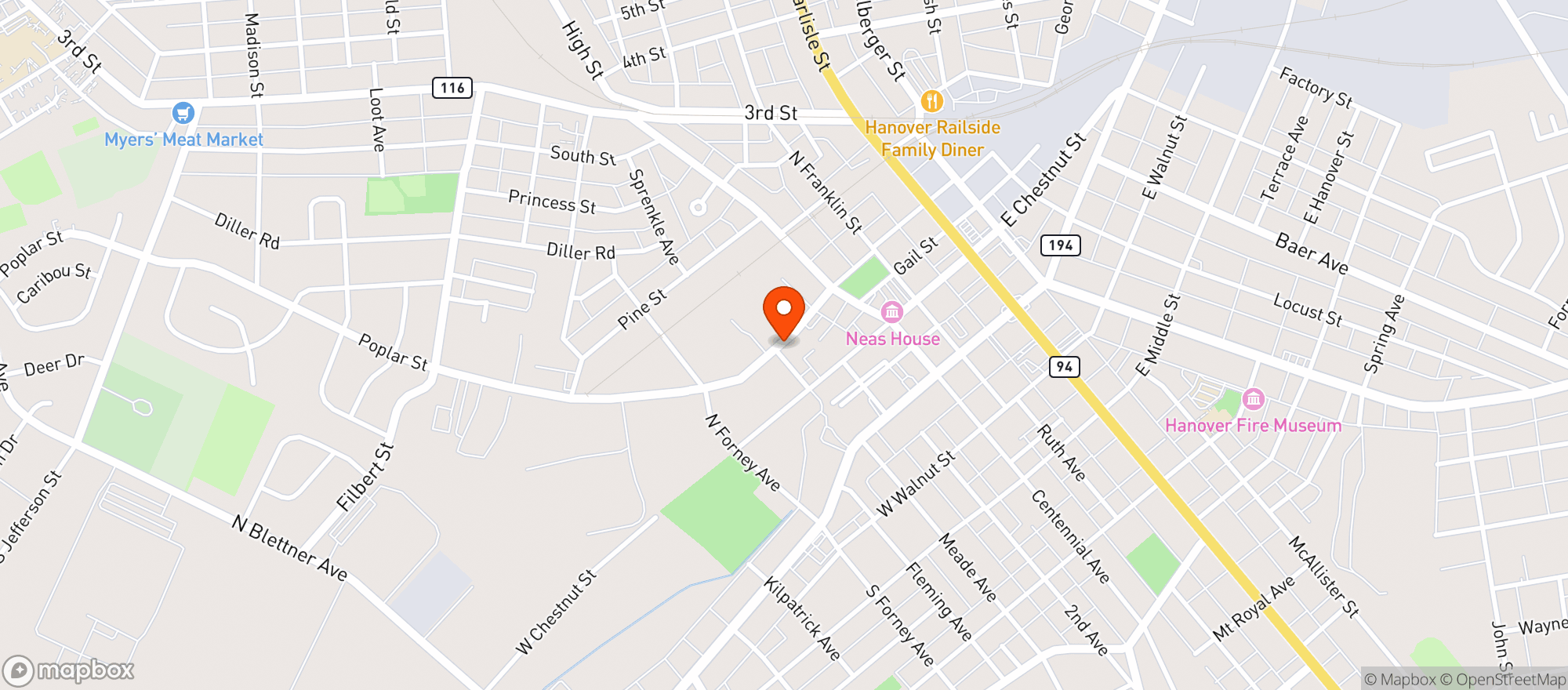 Map showing Hanover Home Association