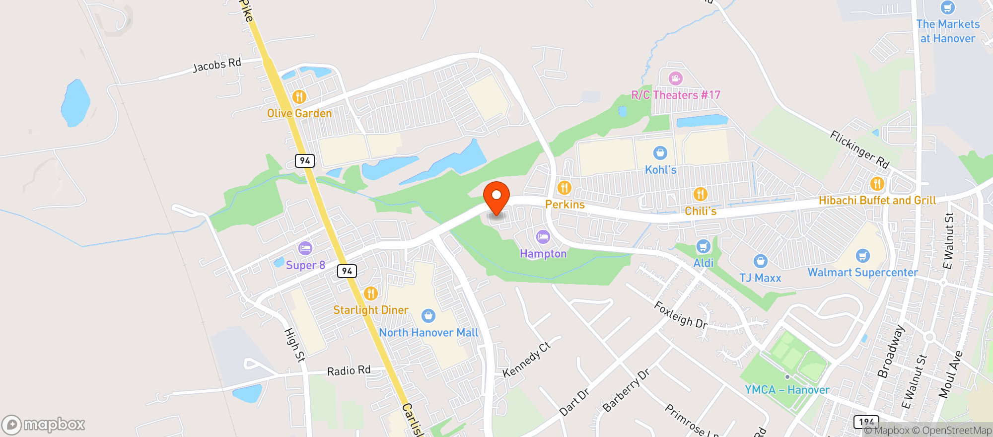 Map showing Texas Roadhouse #253