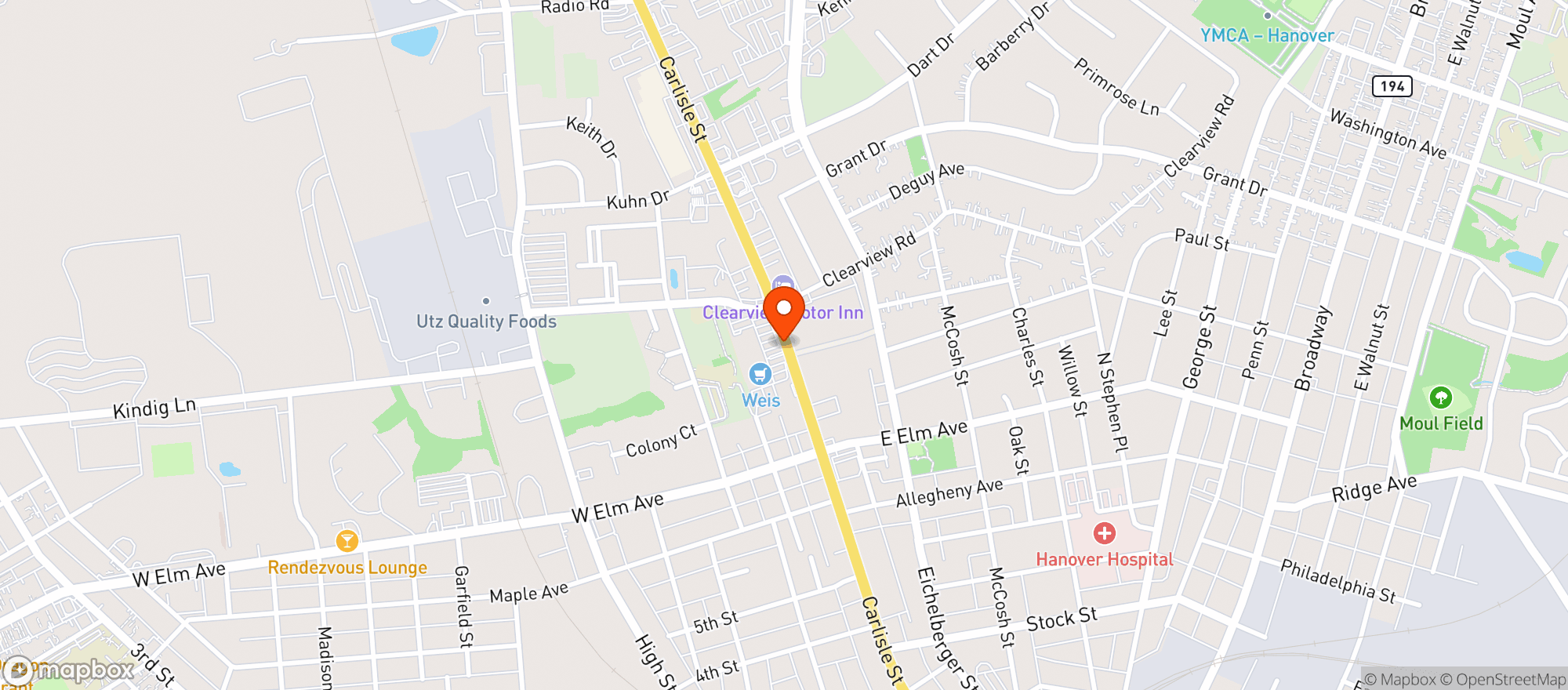Map showing Weis Market Cafe