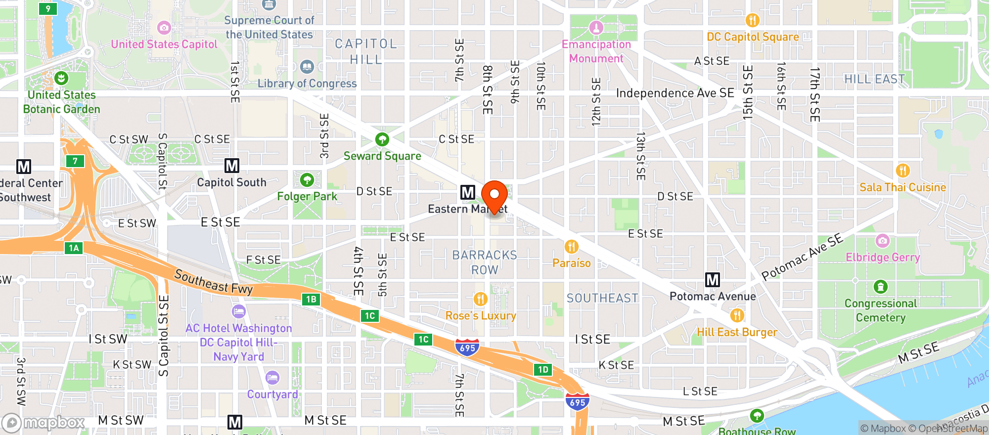 Map showing Yes! Organic Market