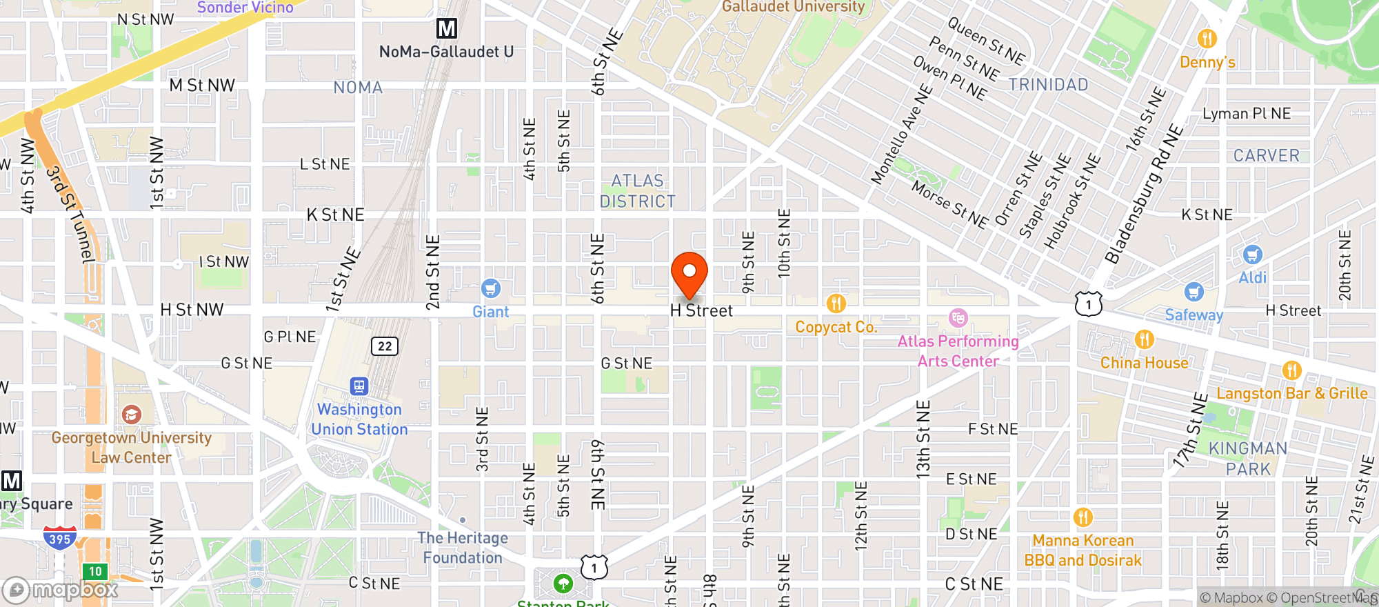 Map showing Montana Liquors