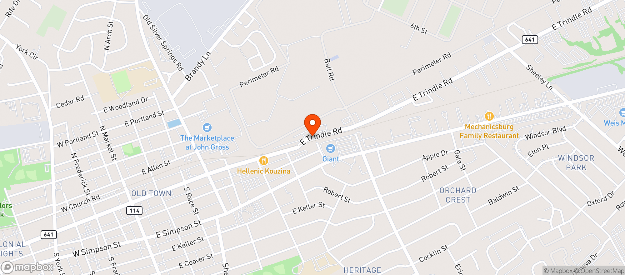 Map showing Johny Joes