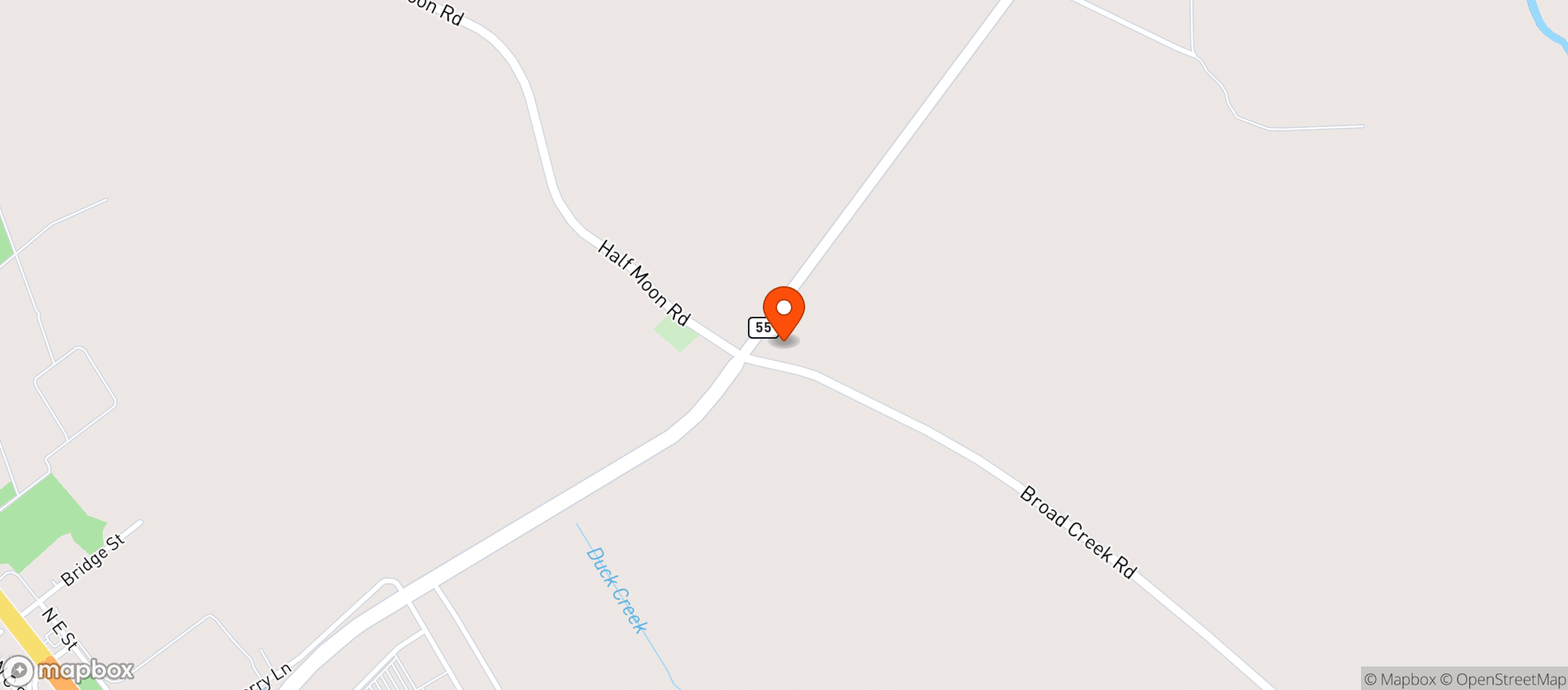 Map showing Handy Mart #4725 - Hwy 55 E New Ber