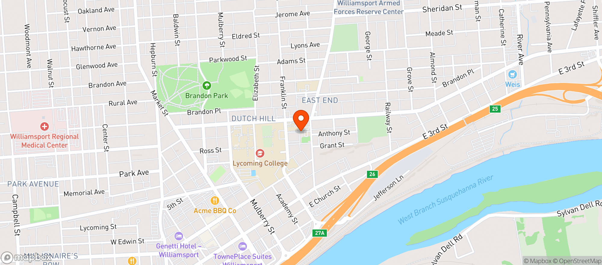 Map showing Harmonia Gesang Verein