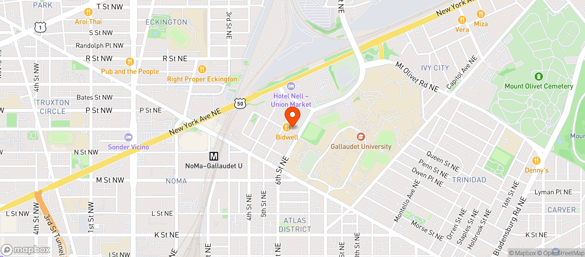 Map showing Bidwell