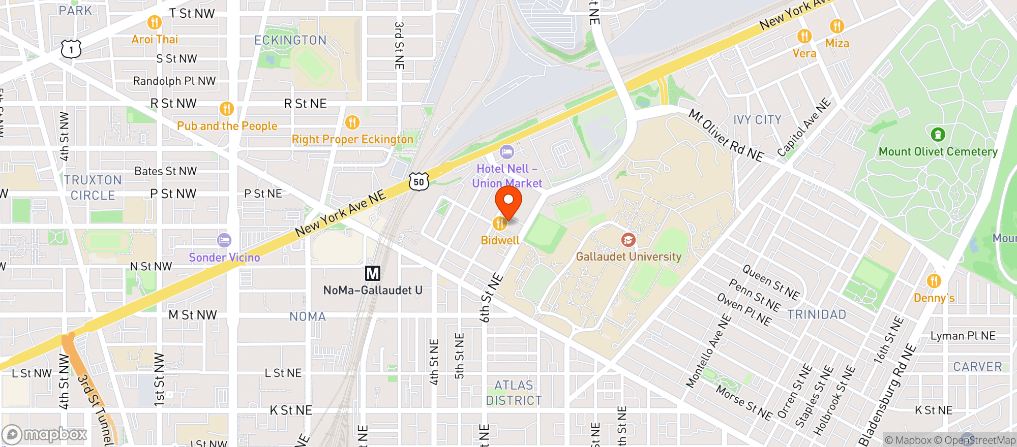 Map showing Hi Lawn