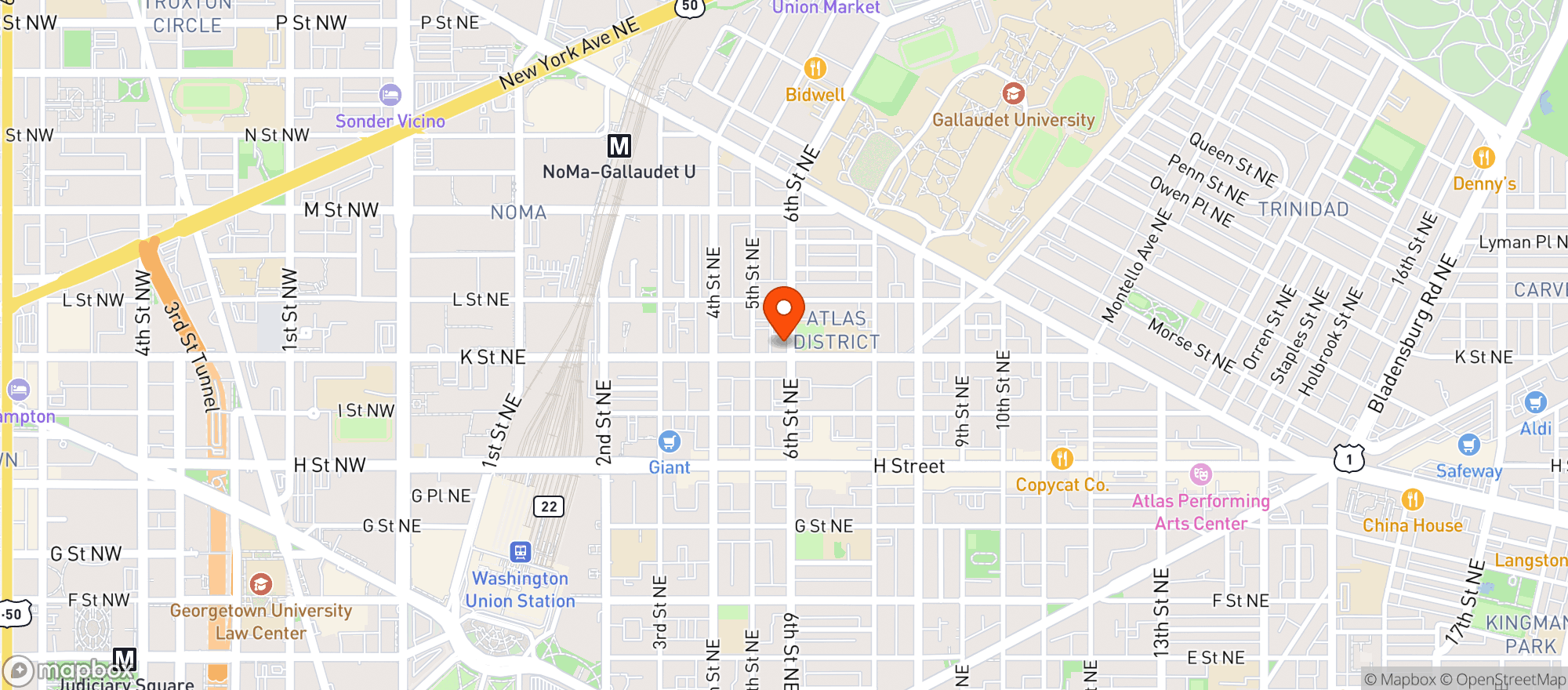 Map showing Old City Market