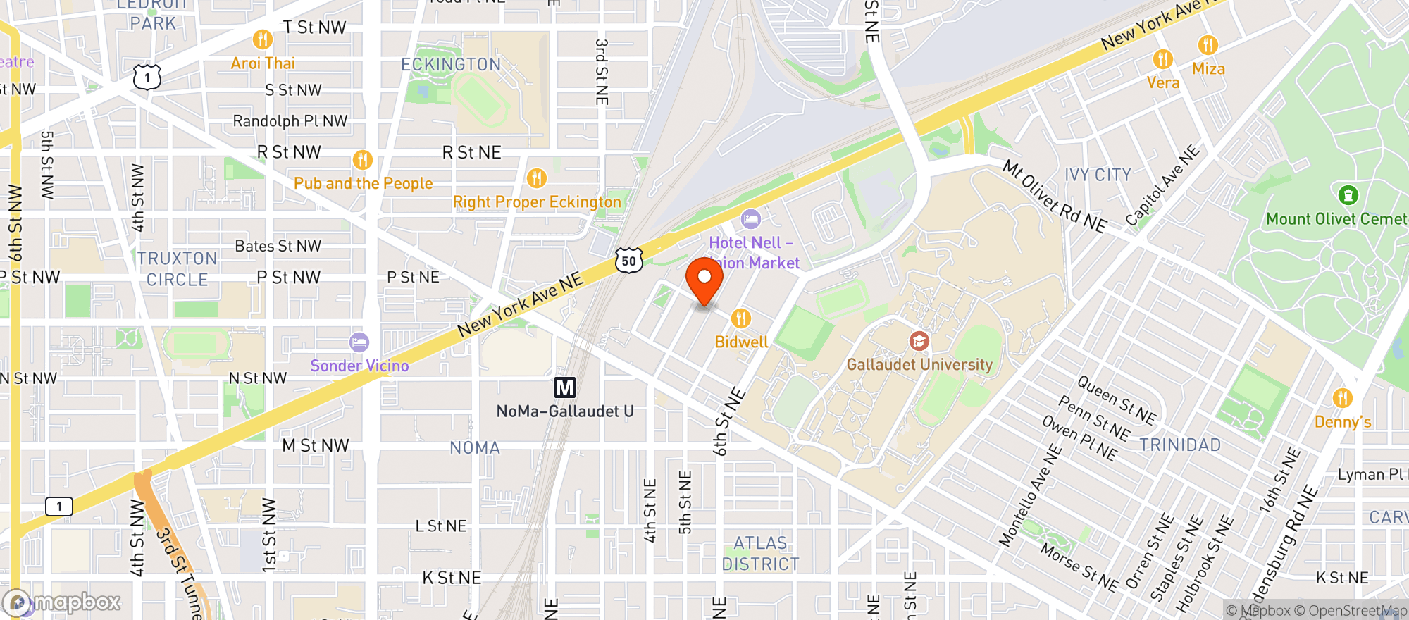 Map showing Minetta Tavern