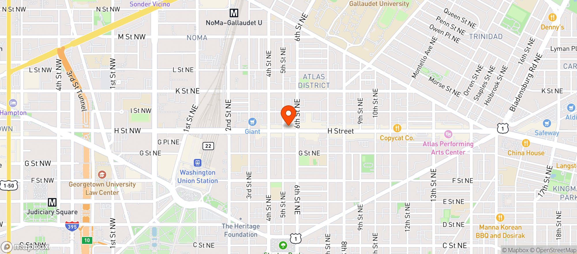Map showing Binge Bar